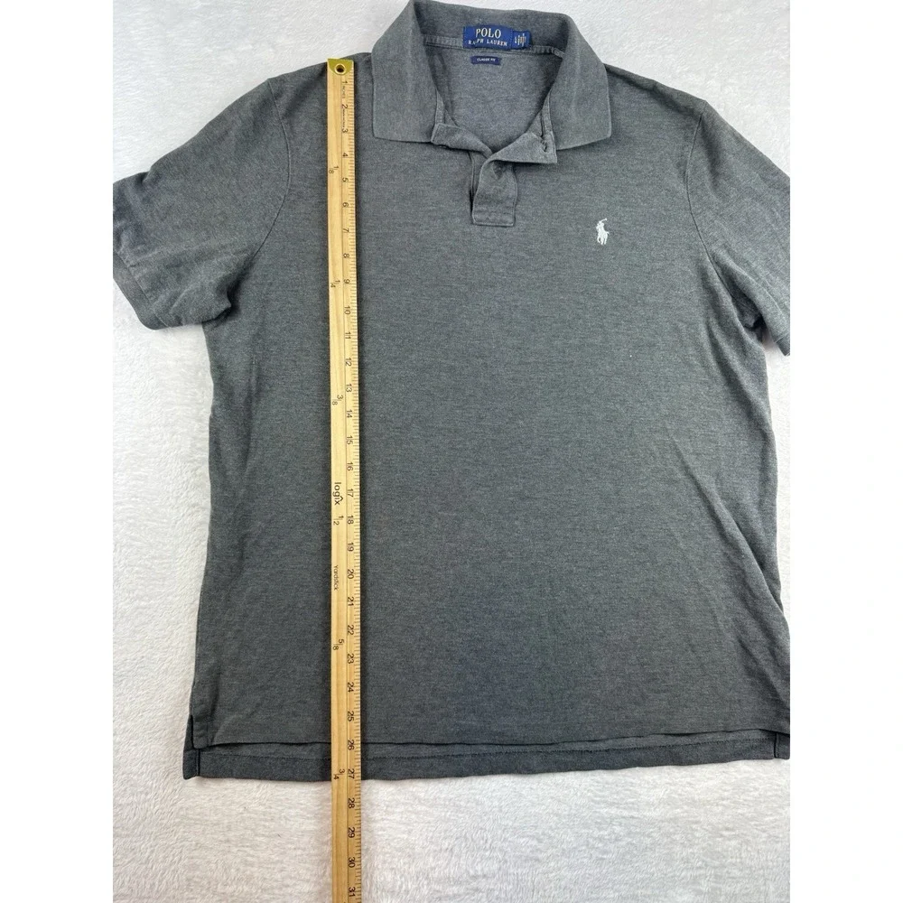 Polo Ralph Lauren Men's Gray  Slim Fit Short‎ Sleeve Polo Shirt Size L